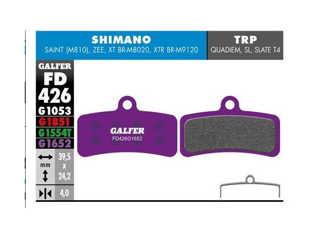 GALFER Shimano Saint - Zee E-bike (Purple) Disc Pads FD426G1652 click to zoom image