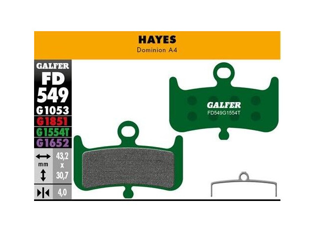 GALFER Hayes Dominion A4 Pro Competition Disc Pad (Green) FD459G1554T click to zoom image