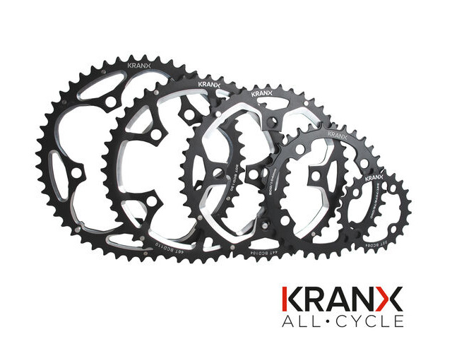 KRANX CYCLE PRODUCTS 94BCD Alloy CNC Narrow-Wide Chainring in Black click to zoom image