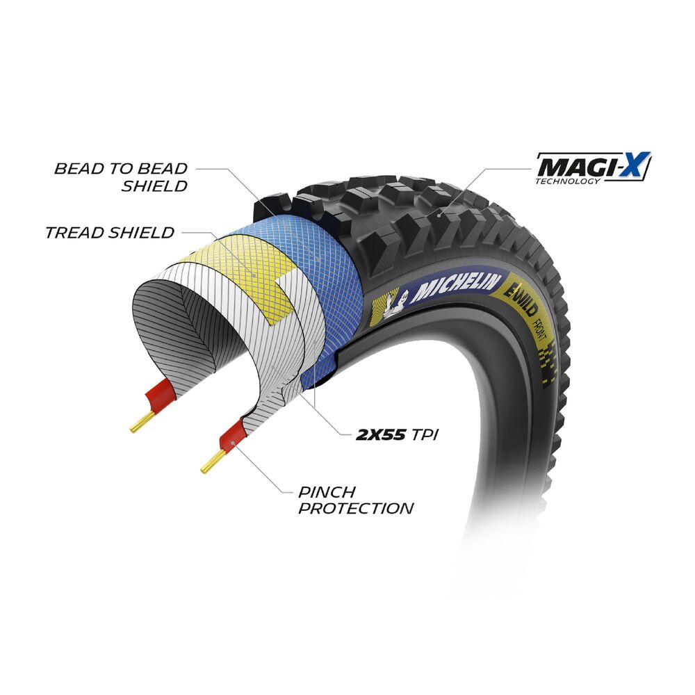 MICHELIN E Wild Racing Line Tyre Front 29 x 2.40 Black 61 622 Black Front 29 x 2.40