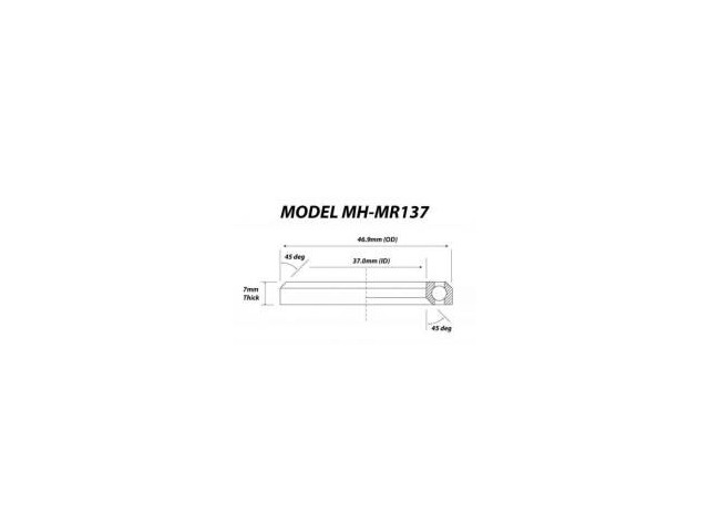 VP COMPONENTS MH-MR137 46.9 x 37 x 7mm Headset Bearing 45/45 deg click to zoom image