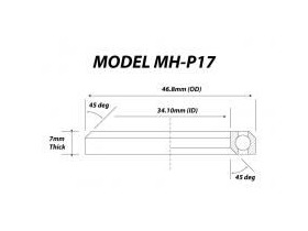VP COMPONENTS MH-P17 46.8 x 34.1 x 7mm Headset Bearing 45/45 deg