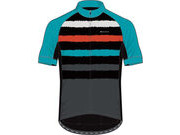 MADISON Sportive youth short sleeve jersey, torn stripes blue curaco/chilli red 