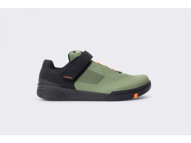CRANK BROTHERS Stamp SpeedLace Strap Flat Pedal Shoe Green - Orange Black Outsole click to zoom image