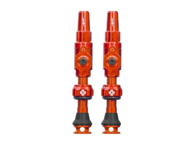 MUC OFF Tubeless Valves Big Bore Lite Medium Orange 65mm click to zoom image