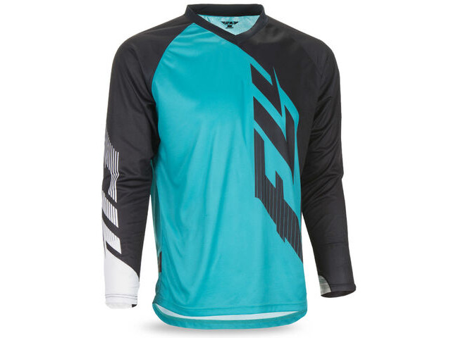 FLY RACING Radium Long Sleeve Jersey Black/Teal/White click to zoom image