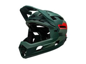 BELL CYCLE HELMETS Super Air R Mips MTB Full Face Helmet Matte/Gloss Green/Infrared