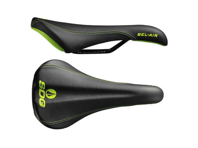 SDG COMPONENTS Bel Air Steel Rail Saddle Black/Green click to zoom image