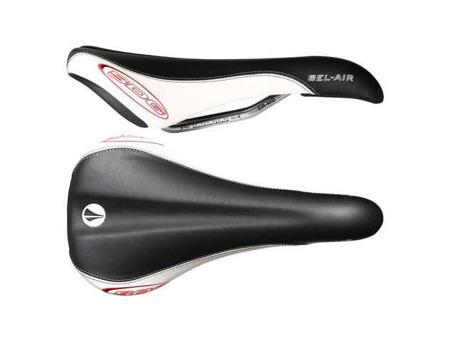 SDG COMPONENTS Bel Air Cro-Mo Rail Saddle Black/White click to zoom image