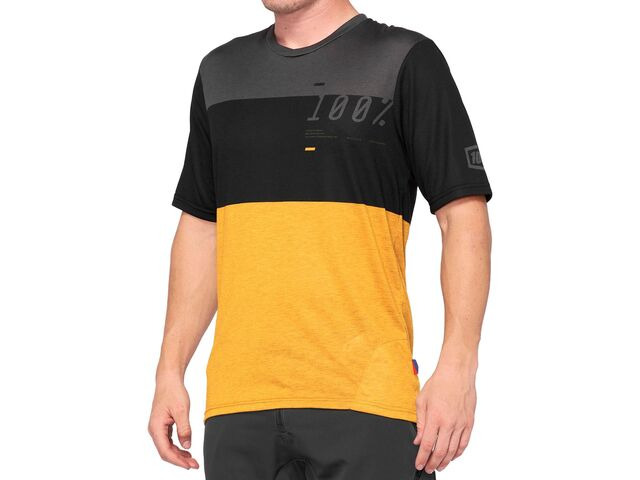 100% Airmatic Jersey Black / Mustard click to zoom image