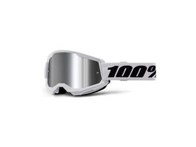 100% Strata 2 Goggle White / Silver Mirror Lens