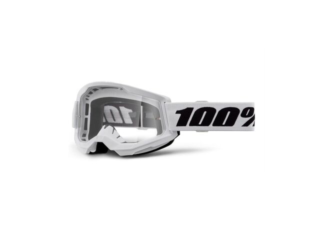 100% Strata 2 Goggle White / Clear Lens click to zoom image