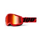 100% Strata 2 Goggle Red / Red Mirror Lens 