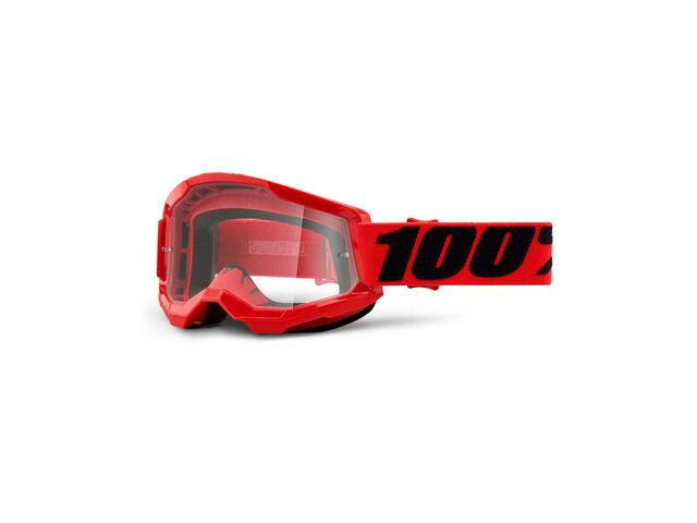 100% Strata 2 Goggle Red / Clear Lens click to zoom image