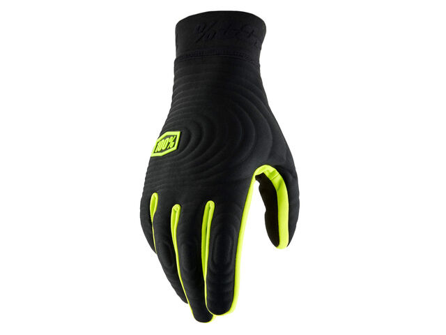 100% Brisker Xtreme Gloves Black / Fluo Yellow click to zoom image