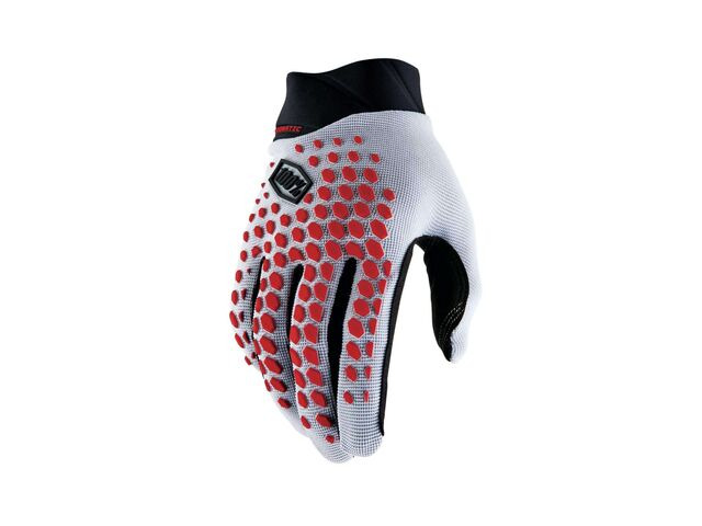 100% Geomatic Gloves Grey / Racer Red click to zoom image