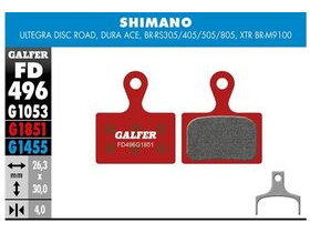 GALFER Shimano Ultegra Disc Advanced - Metal - Sintered Weather Brake Pad (Red) FD496G1851