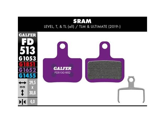 GALFER Sram Level E bike Disc Brake Pad (purple) FD513G1652 click to zoom image