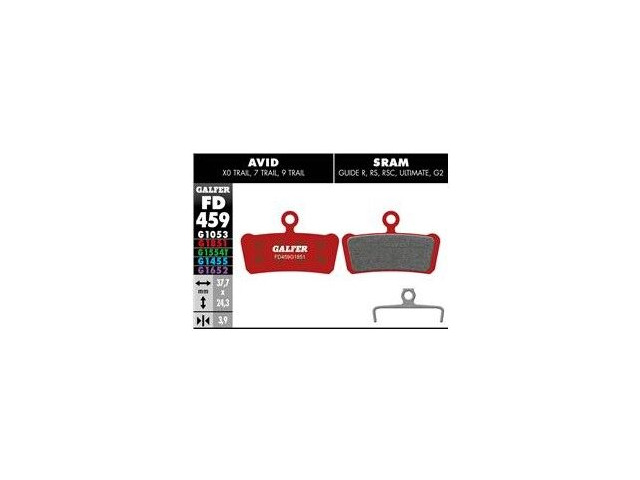 GALFER Sram Avid Guide R RS RSC Advanced - Metal - Sintered Disc Brake Pads (red) FD459G1851 click to zoom image