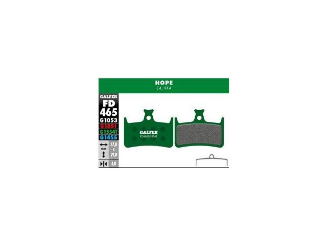 GALFER Hope Tech 3 - Tech 4 - E4 Race Pro Competition Pads (green) FD465G1554T click to zoom image
