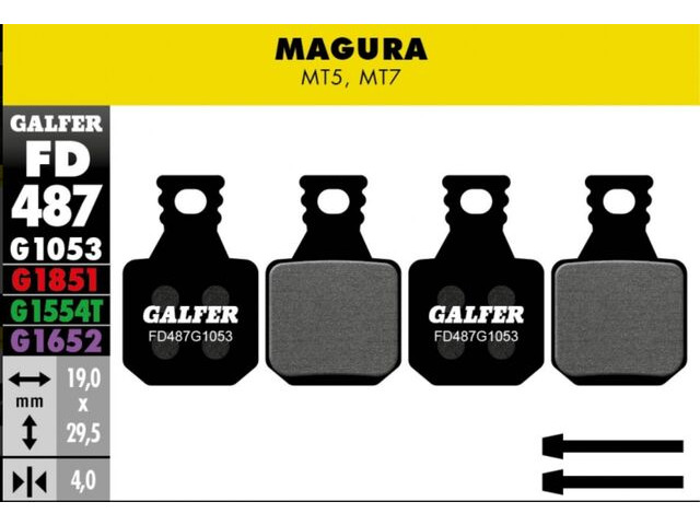 GALFER Magura MT5 MT7 Standard Disc Brake Pads (black) FD487G1053 click to zoom image