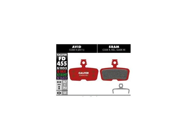GALFER Sram Avid Code - DB8 Advanced - Metal - Sintered Disc Brake Pads (red) FD455G1851 click to zoom image