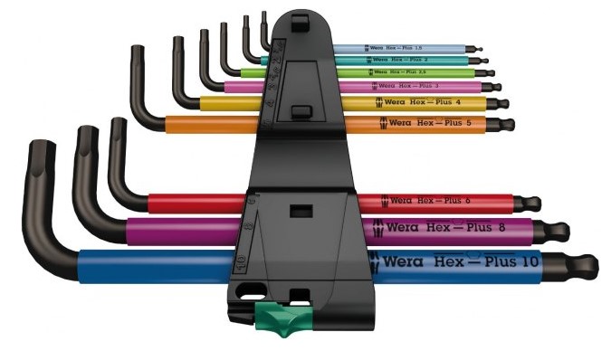 WERA TOOLS 9 Piece Hex Plus 1.5mm to 10mm Allen Key set SB950