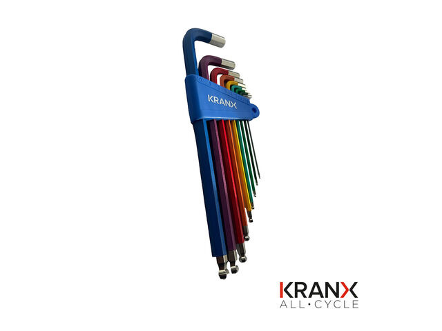 KRANX CYCLE PRODUCTS 9-Piece Coloured Hex Key Set 1.5mm - 10mm click to zoom image