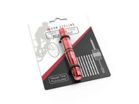 KOM CYCLING Tubeless Tyre Repair Kit in Red