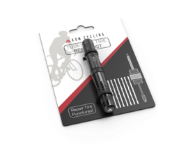 KOM CYCLING Tubeless Tyre Repair Kit in Black