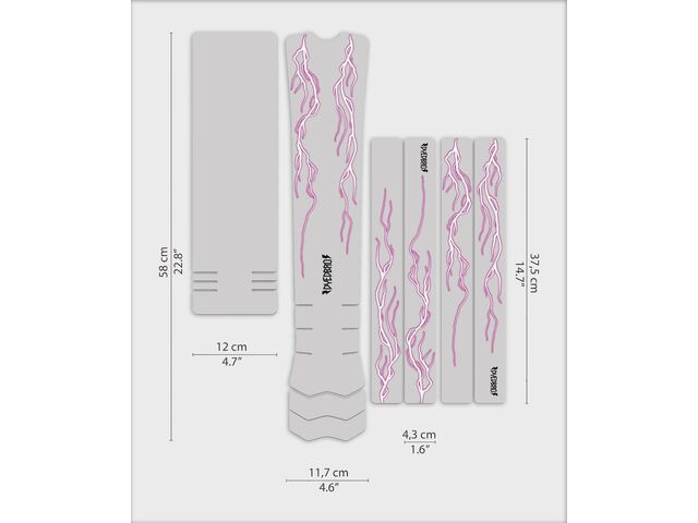 DYEDBRO Frame Protection - Lightning - e-Bike / Pink click to zoom image