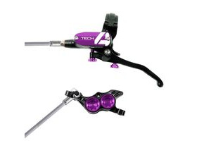 HOPE Tech 4 E4 in black - purple with braided hose