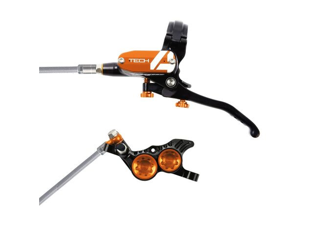 HOPE Tech 4 V4 in Black - Orange with Normal hose click to zoom image