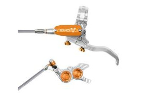 HOPE Evo GR4 Silver - Orange Braided Hose