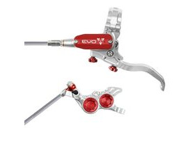 HOPE Evo GR4 Silver - Red Braided Hose
