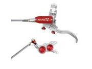 HOPE Evo GR4 Silver - Red Braided Hose 