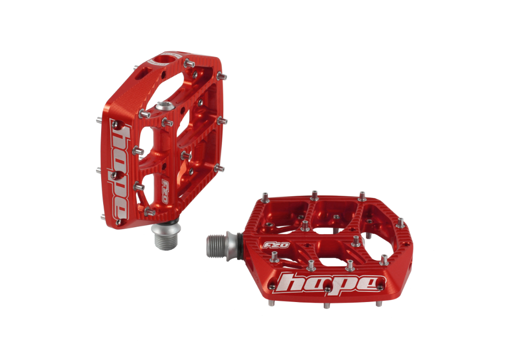 red flat pedals