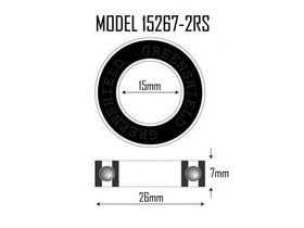 KINETIC BIKE BEARINGS 15267 2RS Sealed Cartridge Bearing