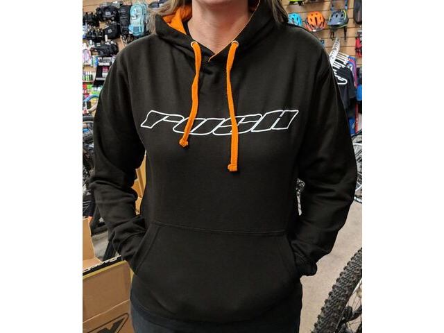 RUSH Hoodie Black and Orange click to zoom image